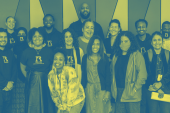 A group of people smiling for the camera.