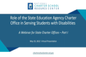 "The Role of State Education Charter Offices in Serving Students with Disabilities" underneath the NCSRC logo