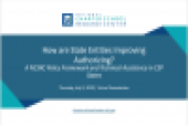 Title slide for How Are State Entities Improving Authorizing? webinar